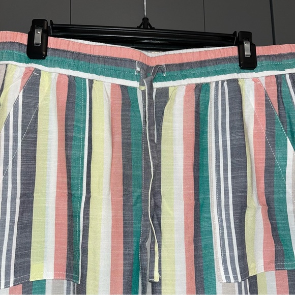 ANN TAYLOR LOFT EMORY HIGH RISE WIDE LEG CROPPED STRIPED PANTS - Picture 3 of 8